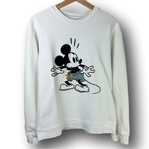 Disney Zara Mickey Mouse Long-sleeve Crewneck Sweater White Large Men’s